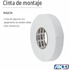 Cinta de montaje 1.5 mts x 19 mm blanca