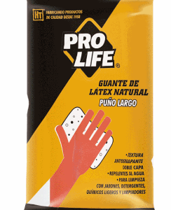 GUANTE DE LATEX USO DOMESTICO, PUÑO LARGO